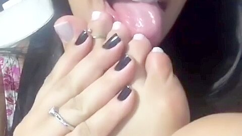 Latina Dangles And Worships Her Toes...