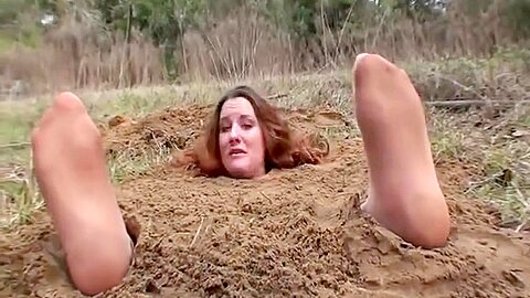 Girl Buried And Feet Tickled...