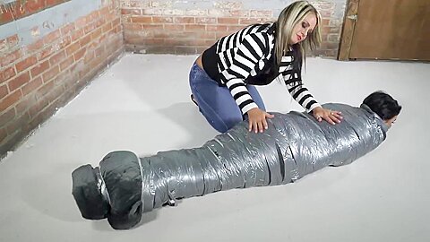 Wrapped Blanket And Duct Tape Mummified...