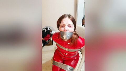 Geous Red Pvc Catsuit Beauty Duct Taped Nicely
