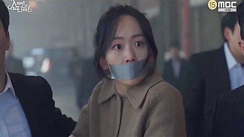Korean Girl Gagged 03 [silver Duct Tape]