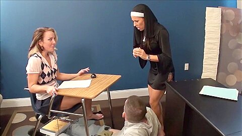 Lucky Fella Receives Phenomenal Footjob From Sexy Schoolgirl During Class...