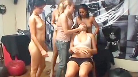 Slutty brazilian girl participates lesbian foot...