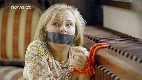 Blonde Damsel Tape Gagged