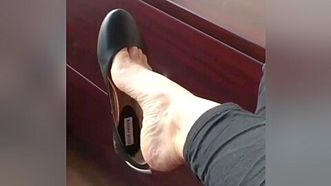 Sexy Business Ladies Show Off Their Hot Feet While Dangling Shoes...